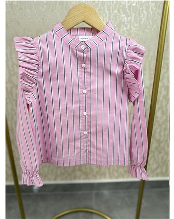 Orjinal marka Açık pembe çizgili gömlek