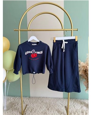 Good vibes lacivert kız takım{5\12 YAŞ ARASI}