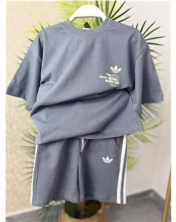 Muadil unisex sırt baskılı füme takım