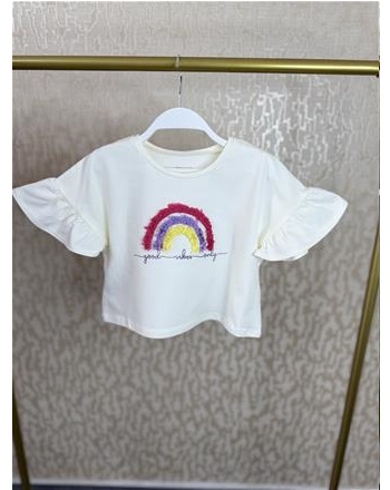 Myrl gökkuşağı crop tişört 