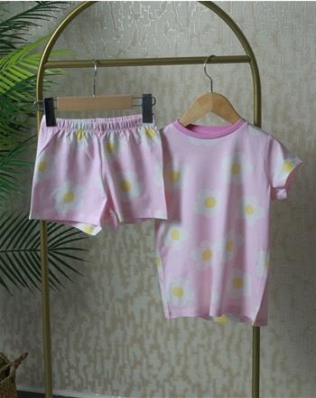 PNT Pembe Çiçekli Şortlu Pijama Takımı 