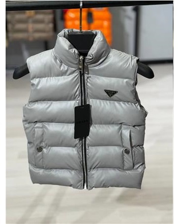 PRADA DERİ GÖNÜMLÜ TAŞ RENGİ YELEK