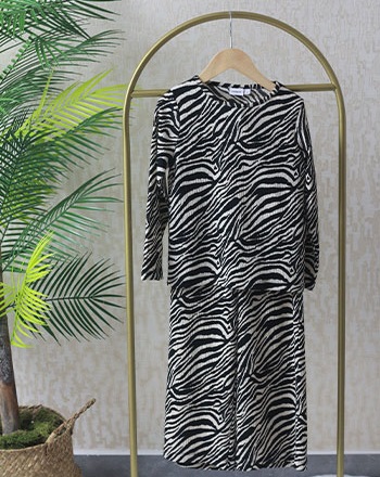 Zebra Desenli Kız Takım 